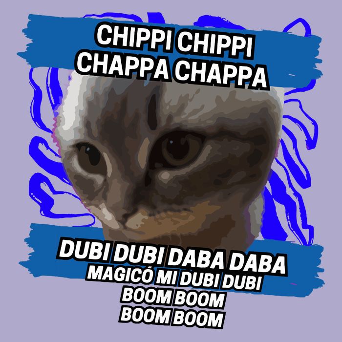 Chippi Chippi Chappa Chappa Dancing Cat Meme Colorblast Crewneck Sweatshirt