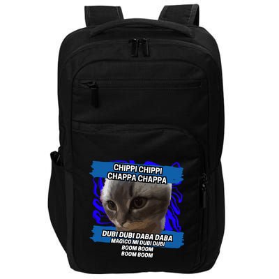 Chippi Chippi Chappa Chappa Dancing Cat Meme Impact Tech Backpack