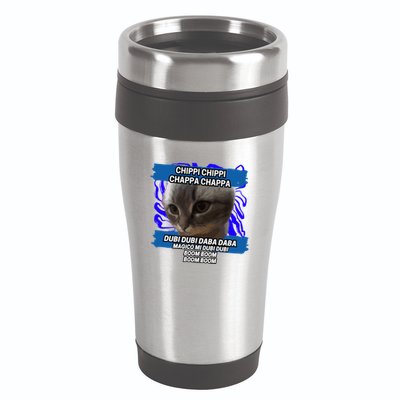 Chippi Chippi Chappa Chappa Dancing Cat Meme 16oz Travel Tumbler