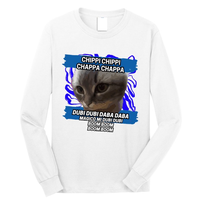 Chippi Chippi Chappa Chappa Dancing Cat Meme Long Sleeve Shirt