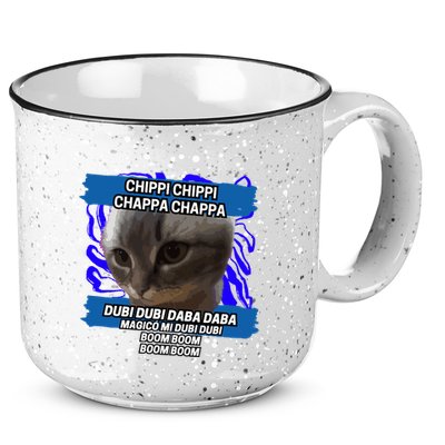 Chippi Chippi Chappa Chappa Dancing Cat Meme 15oz Campfire Ceramic Mug