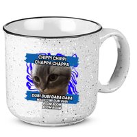 Chippi Chippi Chappa Chappa Dancing Cat Meme 15oz Campfire Ceramic Mug