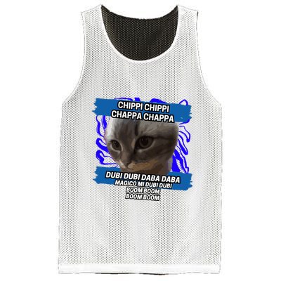 Chippi Chippi Chappa Chappa Dancing Cat Meme Mesh Reversible Basketball Jersey Tank