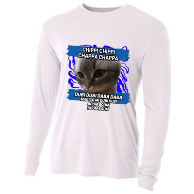 Chippi Chippi Chappa Chappa Dancing Cat Meme Cooling Performance Long Sleeve Crew