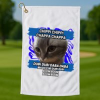 Chippi Chippi Chappa Chappa Dancing Cat Meme Golf Towel