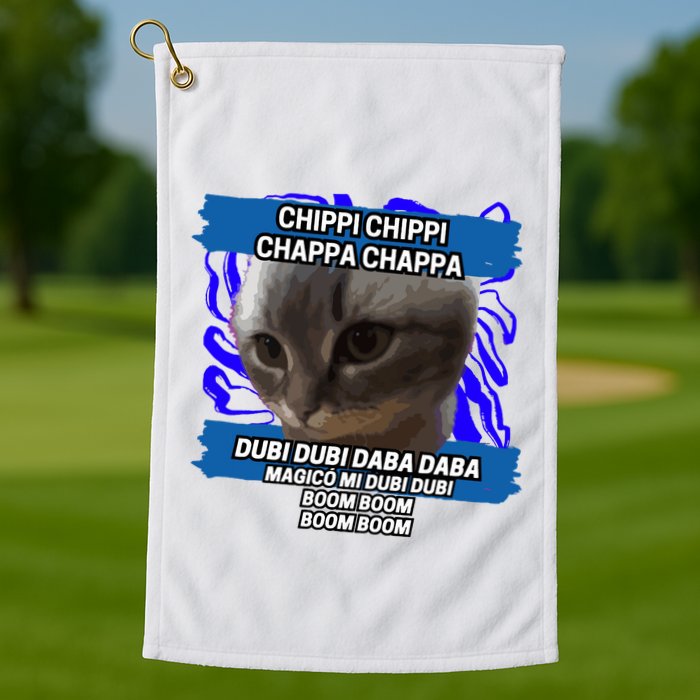 Chippi Chippi Chappa Chappa Dancing Cat Meme Golf Towel