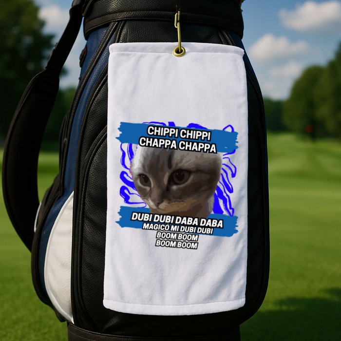 Chippi Chippi Chappa Chappa Dancing Cat Meme Golf Towel