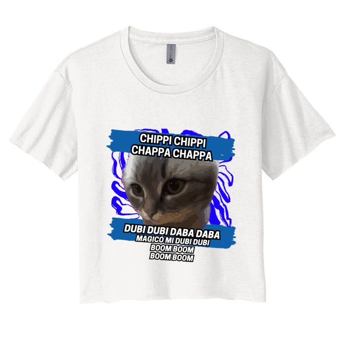 Chippi Chippi Chappa Chappa Dancing Cat Meme Crop Top