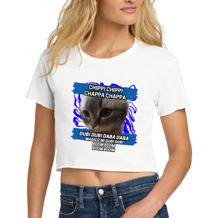 Chippi Chippi Chappa Chappa Dancing Cat Meme Crop Top