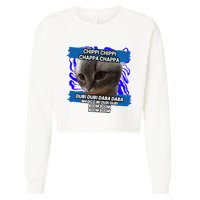 Chippi Chippi Chappa Chappa Dancing Cat Meme Cropped Pullover Crew