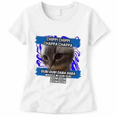 Chippi Chippi Chappa Chappa Dancing Cat Meme Womens T-Shirt