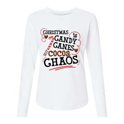 Christmas Candy Canes Womens Cotton Relaxed Long Sleeve T-Shirt