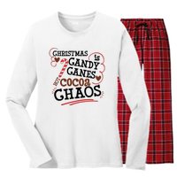 Christmas Candy Canes Women's Long Sleeve Flannel Pajama Set 