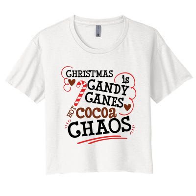 Christmas Candy Canes Women's Crop Top Tee