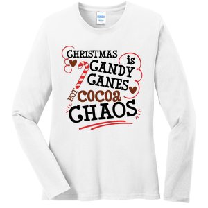 Christmas Candy Canes Ladies Long Sleeve Shirt