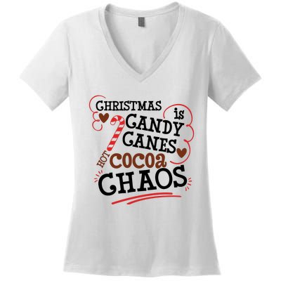 Christmas Candy Canes Women's V-Neck T-Shirt