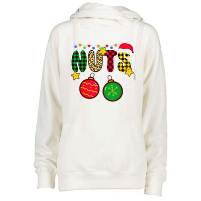 Couples Christmas Chestnuts Matching Chest And Nuts Womens Funnel Neck Pullover Hood