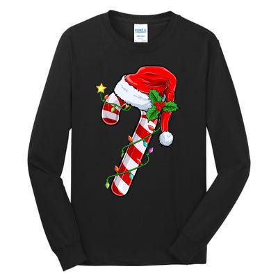 Candy Cane Crew Christmas Lights Family Matching Xmas Tall Long Sleeve T-Shirt