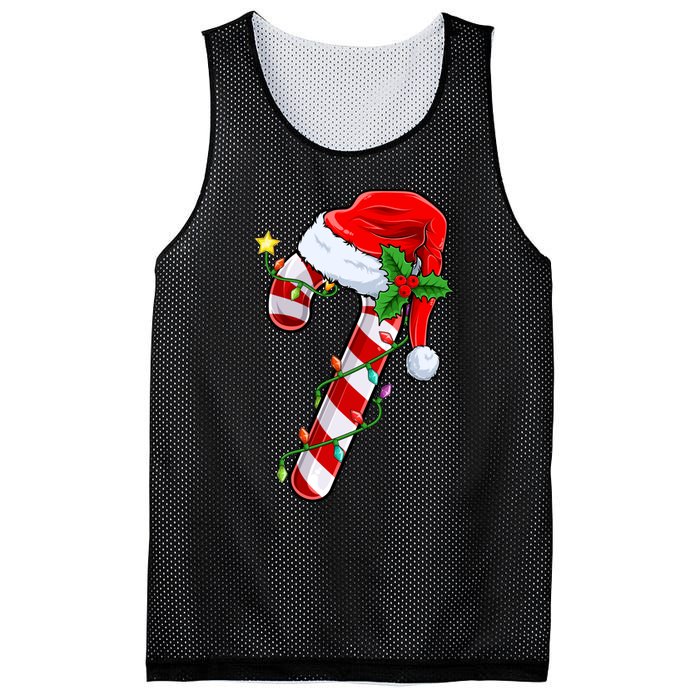 Candy Cane Crew Christmas Lights Family Matching Xmas Mesh Reversible Basketball Jersey Tank