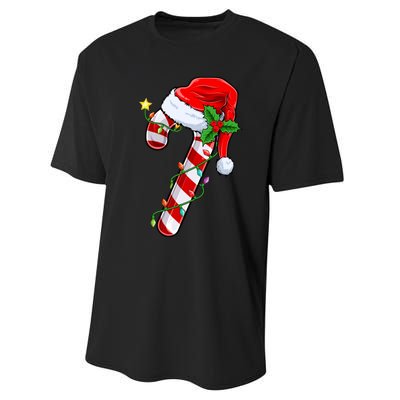 Candy Cane Crew Christmas Lights Family Matching Xmas Performance Sprint T-Shirt