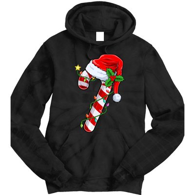 Candy Cane Crew Christmas Lights Family Matching Xmas Tie Dye Hoodie