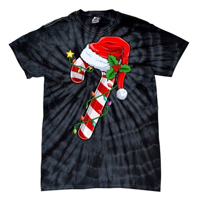 Candy Cane Crew Christmas Lights Family Matching Xmas Tie-Dye T-Shirt