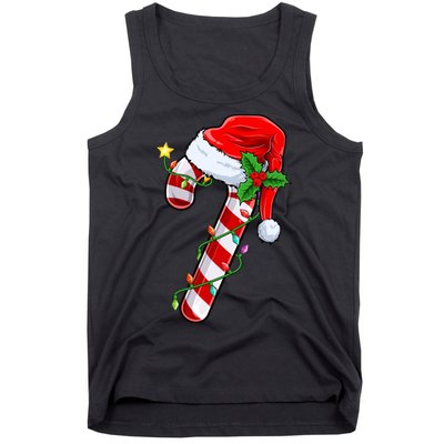 Candy Cane Crew Christmas Lights Family Matching Xmas Tank Top