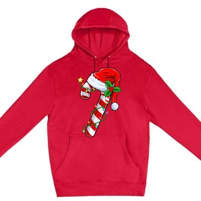 Candy Cane Crew Christmas Lights Family Matching Xmas Premium Pullover Hoodie