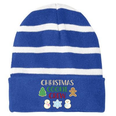 Cute Christmas Cookie Crew Baking Gift Striped Beanie with Solid Band