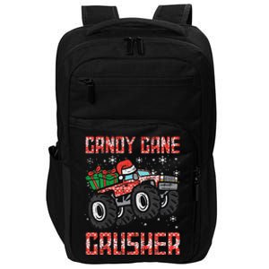 Christmas Candy Cane Crusher Xmas Monster Truck Impact Tech Backpack