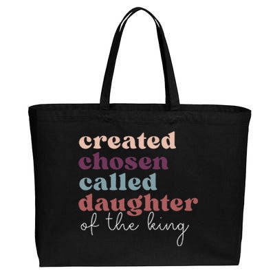 Created Chosen CalledDaughter Of TheKing Biblical Cotton Canvas Jumbo Tote