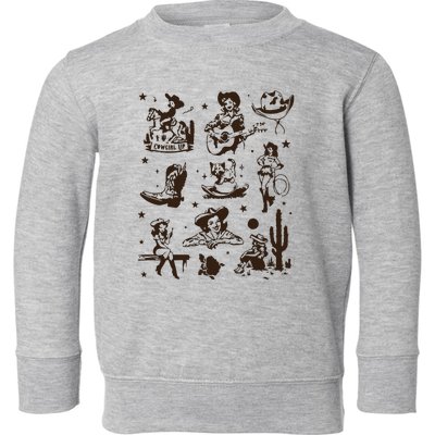 Cowgirl Collage Cowgirl Up Country Western Vintage Toddler Sweatshirt