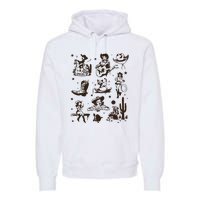 Cowgirl Collage Cowgirl Up Country Western Vintage Premium Hoodie