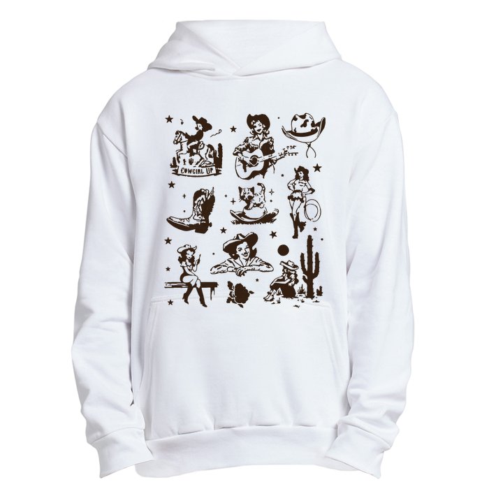 Cowgirl Collage Cowgirl Up Country Western Vintage Urban Pullover Hoodie