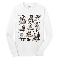 Cowgirl Collage Cowgirl Up Country Western Vintage Tall Long Sleeve T-Shirt