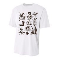 Cowgirl Collage Cowgirl Up Country Western Vintage Performance Sprint T-Shirt