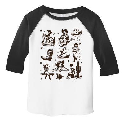 Cowgirl Collage Cowgirl Up Country Western Vintage Toddler Fine Jersey T-Shirt