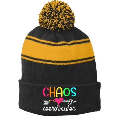 Chaos Coordinator Stripe Pom Pom Beanie