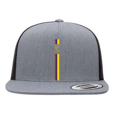 Colombian Cycling Colombia Flag Cyclist Bicycle Gift Flat Bill Trucker Hat