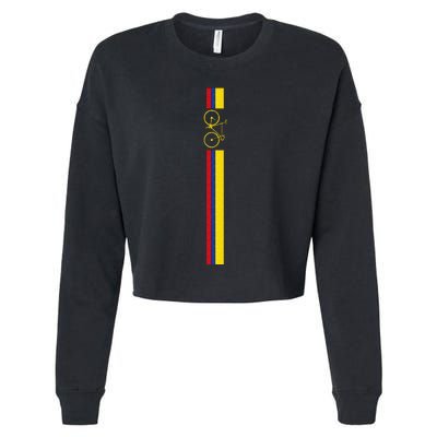 Colombian Cycling Colombia Flag Cyclist Bicycle Gift Cropped Pullover Crew