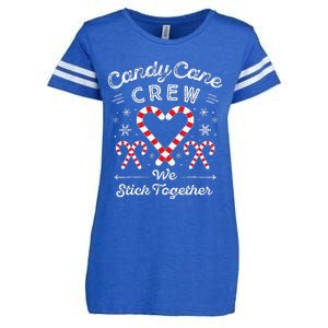 Christmas Candy Cane Heart Holiday Family Matching Pajama Pj Enza Ladies Jersey Football T-Shirt