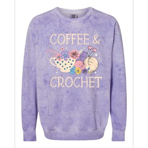 Crochet Coffee Crocheter Knitting Yarn Crocheting Lover Gift Colorblast Crewneck Sweatshirt