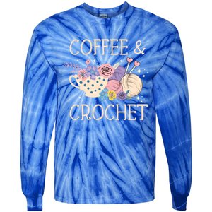 Crochet Coffee Crocheter Knitting Yarn Crocheting Lover Gift Tie-Dye Long Sleeve Shirt