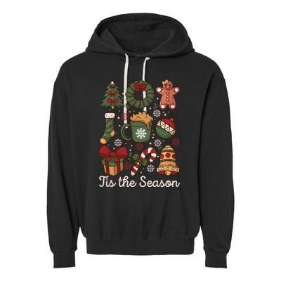 Cute Christmas Coquette Tis The Season Garment-Dyed Fleece Hoodie