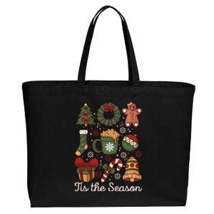 Cute Christmas Coquette Tis The Season Cotton Canvas Jumbo Tote