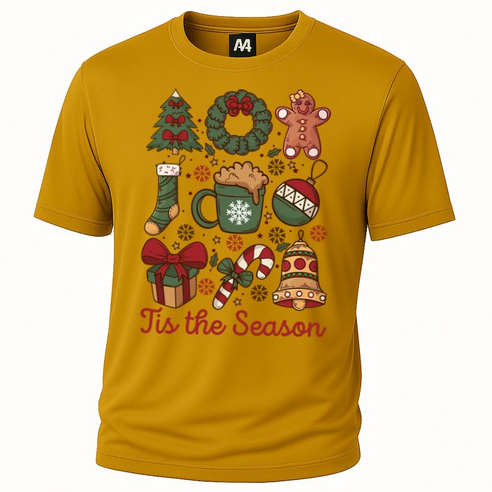Cute Christmas Coquette Tis The Season Cooling Performance Crew T-Shirt