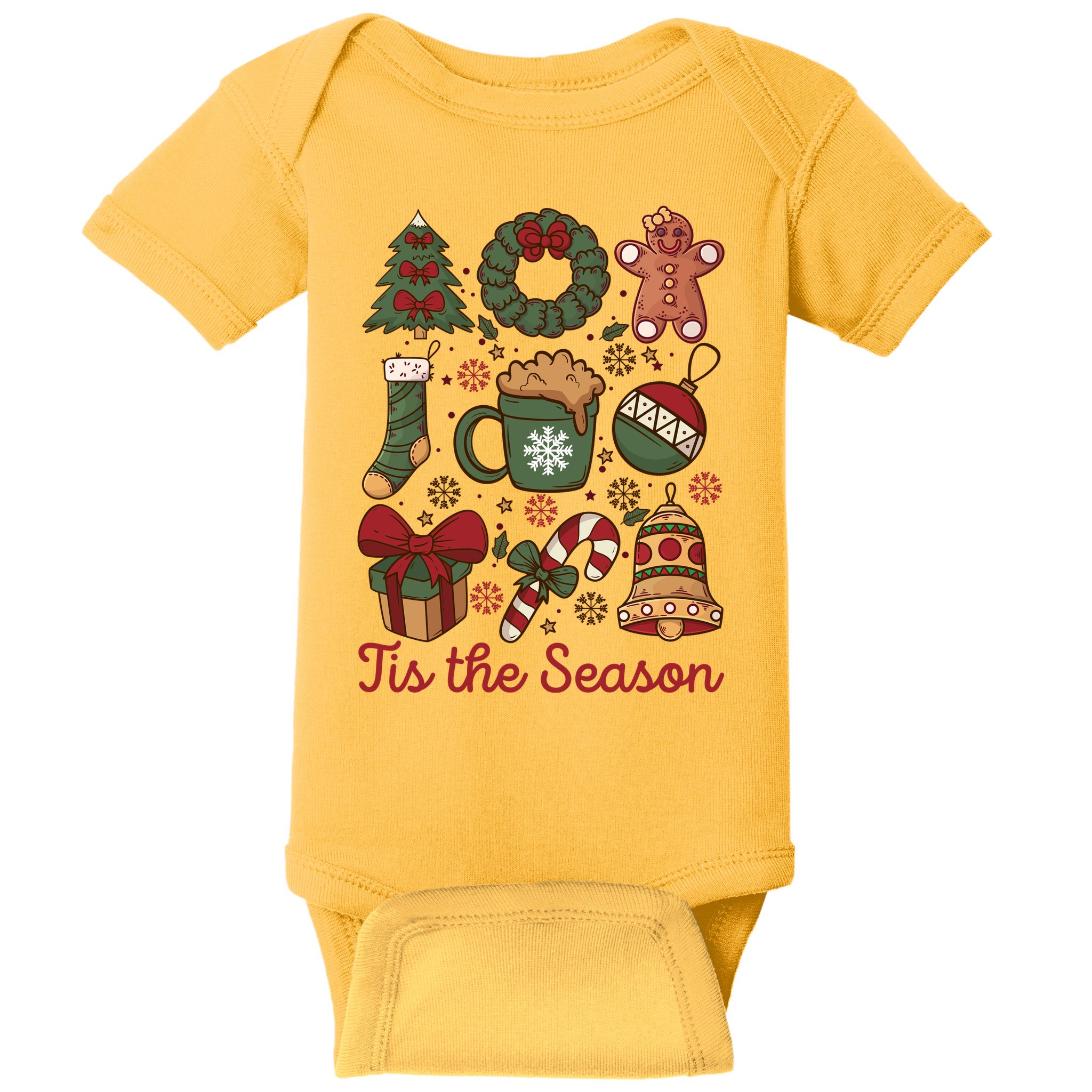 Cute Christmas Coquette Tis The Season Baby Bodysuit