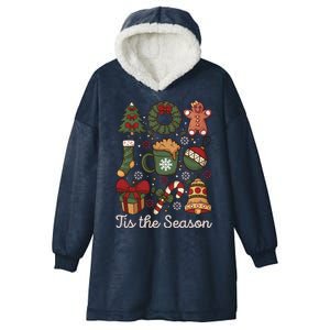 Cute Christmas Coquette Tis The Season Hooded Wearable Blanket