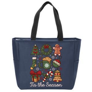 Cute Christmas Coquette Tis The Season Zip Tote Bag