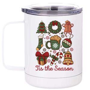 Cute Christmas Coquette Tis The Season 12 oz Stainless Steel Tumbler Cup